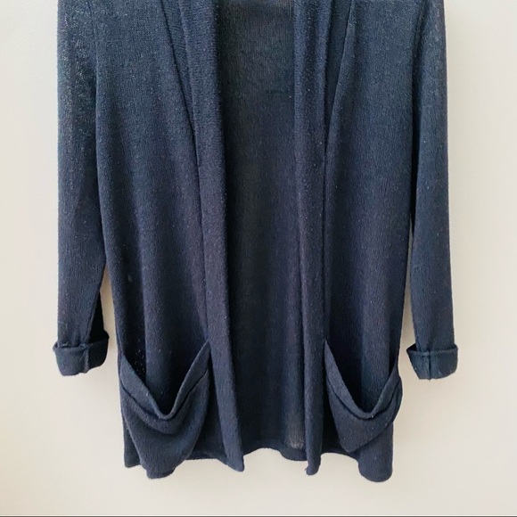 Pins and Needles by Urban Outfitters Open Front Knit Cardigan Black Sz S… - Picture 3 of 8